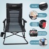 WKFAMOUT Oversized Folding Low Rocking Camping Chair with Footrest Removable