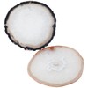 Shanxing Natural Crystal Agate Coasters Set of 2, Agate Slice