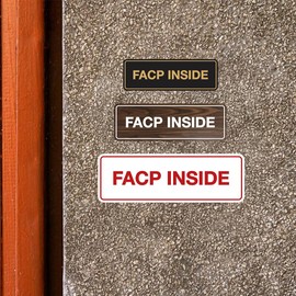 Signs ByLITA Standard FACP Inside Sign | Fire Safety Signage (Red) - Large 5 Pack