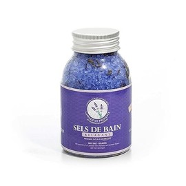 Maison du Savon de Marseille - French Lavender Bath Salts - Organic Lavender and Flower Oils - Relaxing for Aching Muscles and Body Care - Soothing for All Skin Types - 300g Bottle