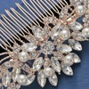 Hapibuy Rose Gold Wedding Hair Comb Pearl Crystal Bridal Hair