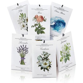 MYARO 12 Packs Scented Sachets for Drawer and Closet, Long-Lasting Sachets Bags Home Fragrance 6 Scents Option- Lavender, Rose, Jasmine, Ocean, Gardenia, Lily