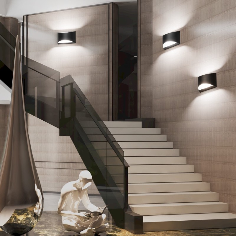 Aipsun Indoor Black Modern LED Wall Sconce Interior Wall Lights