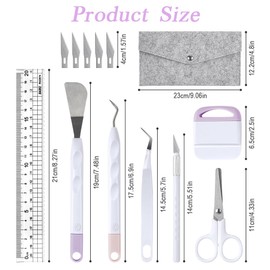 OSDUE 13 PCS Vinyl Weeding Tools, Craft Weeding Tools Set, Stainless Steel Plotter Accessories for Cricut/Silhouette/Siser/Oracal 631 651 751 Vinyl