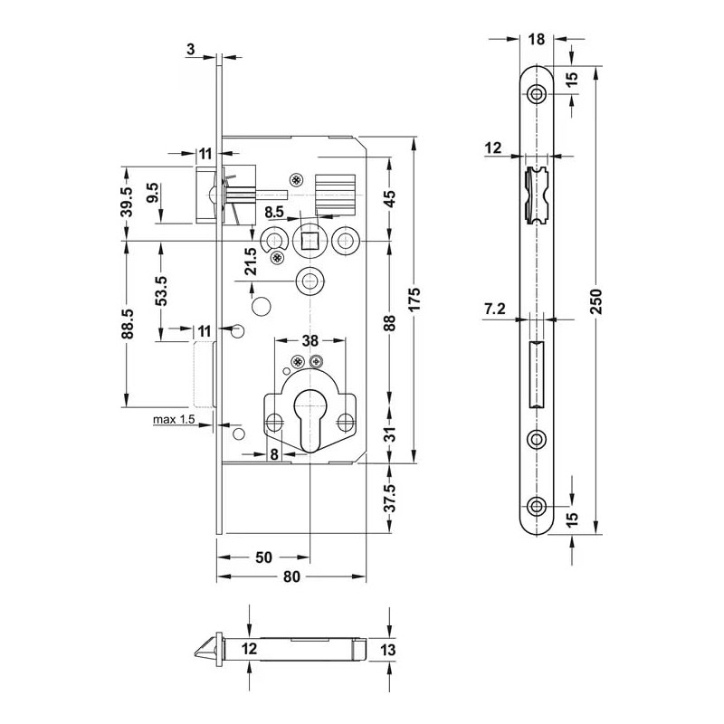 Grundmann Mortice Lock