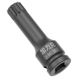 FOCMKEAS 1/2-Inch Drive x M17(17mm) Impact XZN Triple Square Spline Bit Socket, Metric Lengthen Screwdriver Socket Adapter, 3-Inch Length, CR-MO Steel, One-Piece Construction, Black