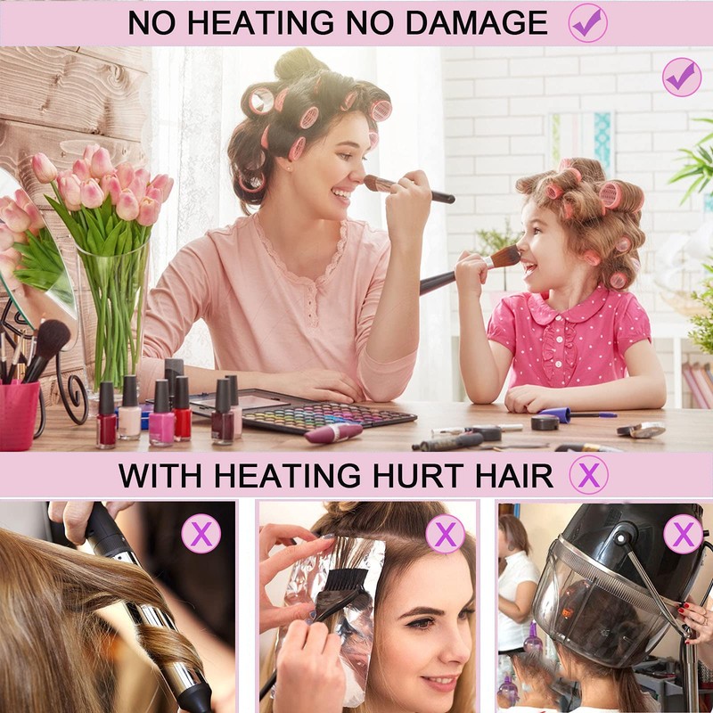 Hair Rollers, 12 Pack Salon Hair Dressing Curlers, Self Grip