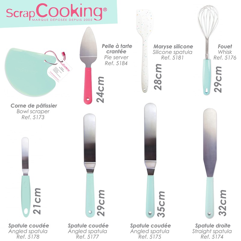 Scrapcooking 5177 Small Angled Spatula Stainless Steel Multi-coloured 3 x