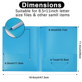 MystiCharm Folders with Pockets Back to School Supplies for Teachers Students 6 Pack 2 Pocket Blue Plastic File Folders Bulk for Documents Homework Paper Resume School Office Supplies Accessories