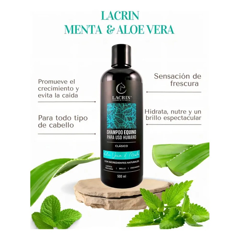 Shampoo de Cola de Caballo Lacrin Menta Clásico Equino Limpieza