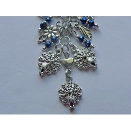Handmade PEACOCK PENDANT FLOWERS PEACOCKS KEY CHAIN CLIP FOR PURSE FOB BACKPACK BAG CHARM