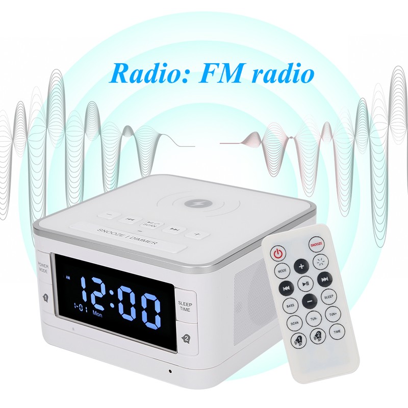 Bluetooth Speaker Player Wireless Charging Digital Alarm Clock