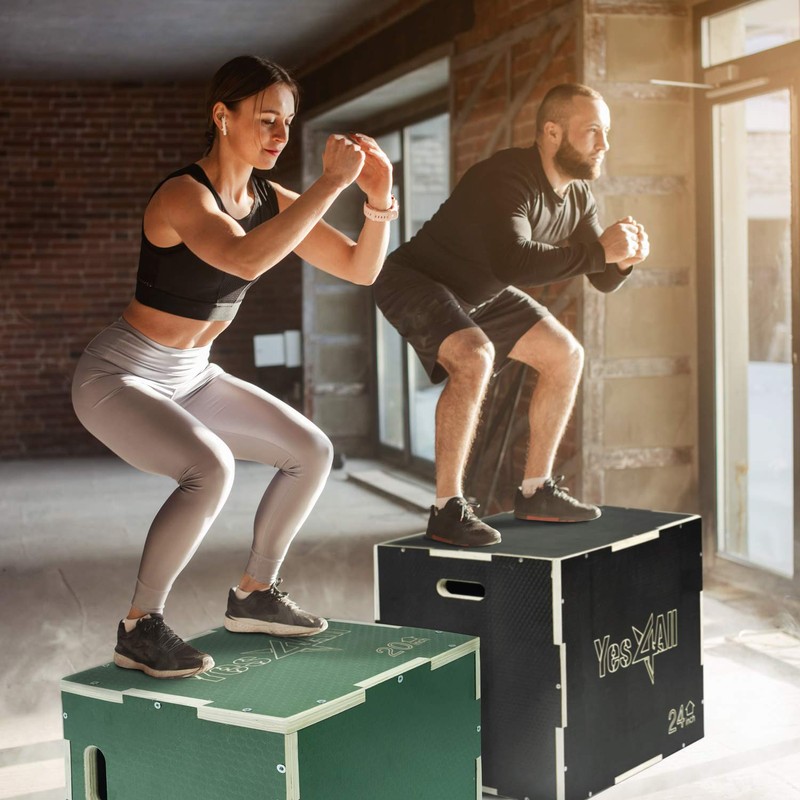 Yes4All 3 in 1 Non-Slip Wooden Plyo Box, Plyometric Box