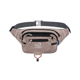 Waterfly Bum Bag for Men and Women, Sports Belt Bag, Waterproof Waist Bag with 5 Compartments, Ideal for Outdoor, Cycling, Travel, Hiking, grey