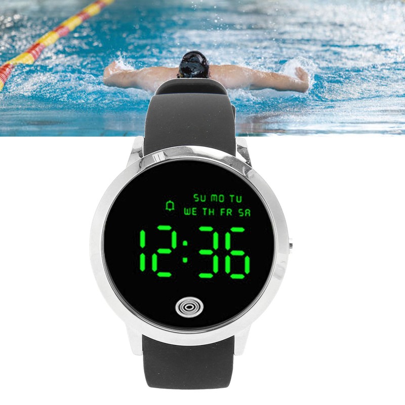 Men Digital Watch Round Color Screen Waterproof Backlit Ultra Thin
