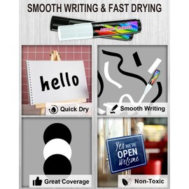 FansArriche Acrylic Paint Markers, 15mm Jumbo Felt Tip, Black and White Colored Waterproof and Permanent Paint Pens for Tagging, Signs, Calligraphy, and Outdoor Paintings