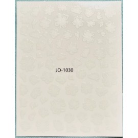 Joyful Nail Nail Stickers Art Decal DIY Design 3D Waterproof White Flowers JO-1030