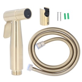 AUNMAS Bidet Sprayer for Toilet, Wall or Toilet Mount, G1/2 Water Pressure Stainless Steel Handheld Sprayer Kit with Hose for Feminine Wash, Baby Diaper Cloth Washer and Shower Sprayer for Pet (Gold)