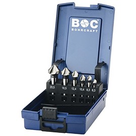 Bohrcraft Countersink HSS DIN 335 °C in ABS Box Set 6 Pieces 6.3 – 8.3 – 10.4 – 12.4 – 16.5 – 20.5 mm/KS K Co – Pack of 1 17101330006