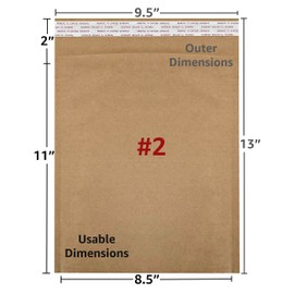 Honeycomb paper padded envelope sealable mailers (100, #2-8.5" x 11")