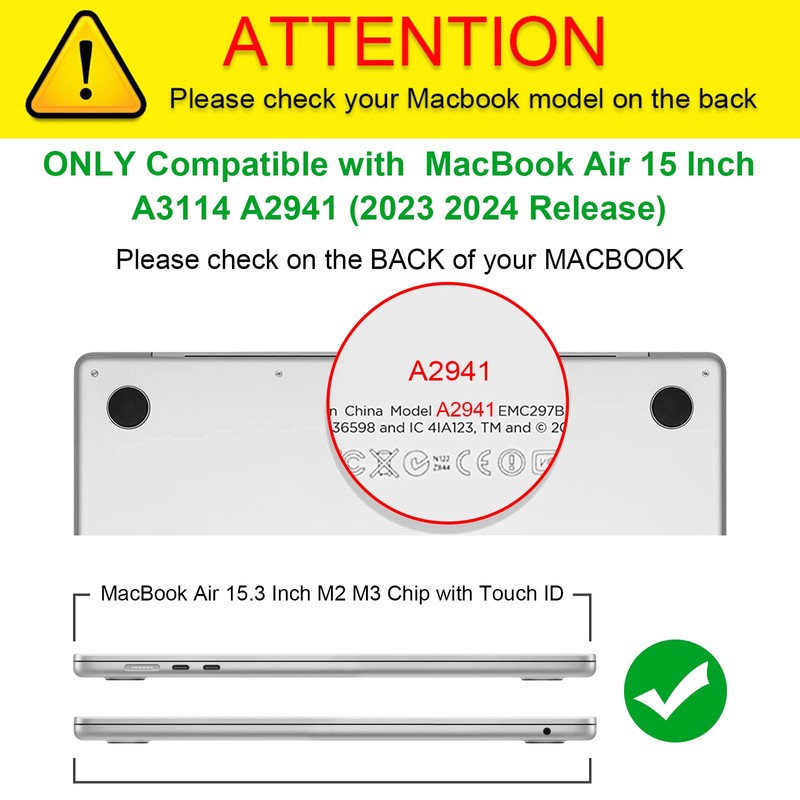 Fintie Case for MacBook Air 15 Inch A3114 A2941 (2023