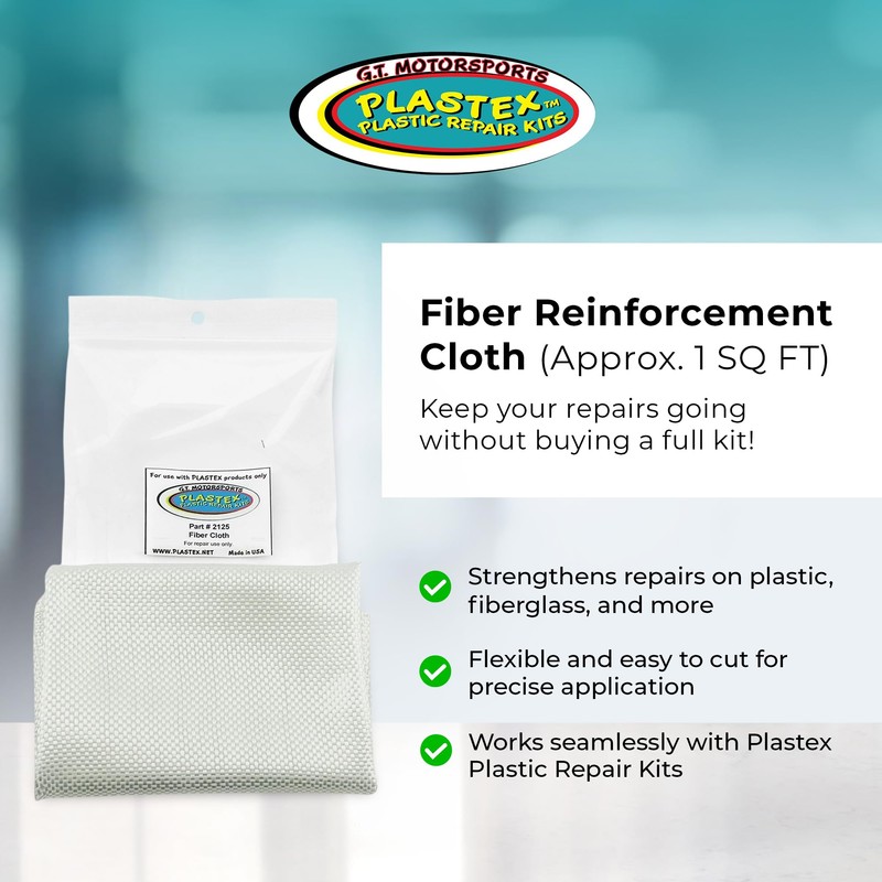 Plastex Plastic Repair Kits Fiber Repair Cloth (Approx. 1 SQ