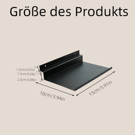 YCBTREE Shelf for Acoustic Panels, 15 x 10 cm, Slatwall Shelves, Metal Floating Wall Shelves, Acoustic Panels, Shelf for Acoustic Panels, Slats, Wall Panels (15 x 10 cm, Shelf)