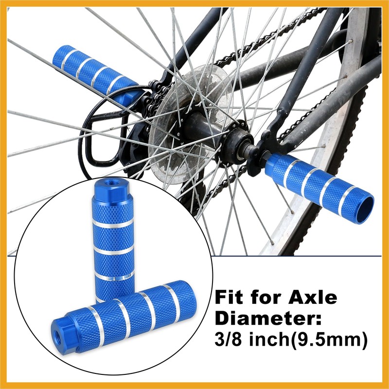Partuto 4pcs BMX MTB Bike Rear Foot Pegs Footrests Blue
