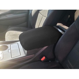 Car Console Covers Plus Made in USA Designed for Nissan Murano 2015-2024 Fleece Auto Armrest Center Console Cover Protector Black