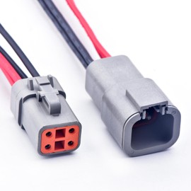 DECKBU 4 Pin Automotive Sealed Electric Plug Male Female Waterproof Connector Wire Harness DTP Series DTP06-4S DTP04-4P