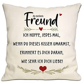 Bommex Boyfriend Gift from Girlfriend I Hope Every Time You Hug This Pillow It Reminds You How Much I Love You Boyfriend Pillowcase Valentine's Day Birthday (Boyfriend)