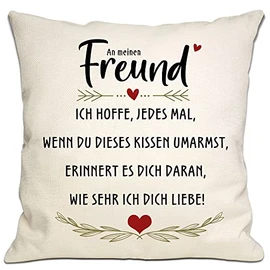 Bommex Boyfriend Gift from Girlfriend I Hope Every Time You Hug This Pillow It Reminds You How Much I Love You Boyfriend Pillowcase Valentine's Day Birthday (Boyfriend)