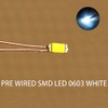 Evemodel C0603W 20pcs Pre-soldered micro 0.1mm Copper Wired WHITE SMD