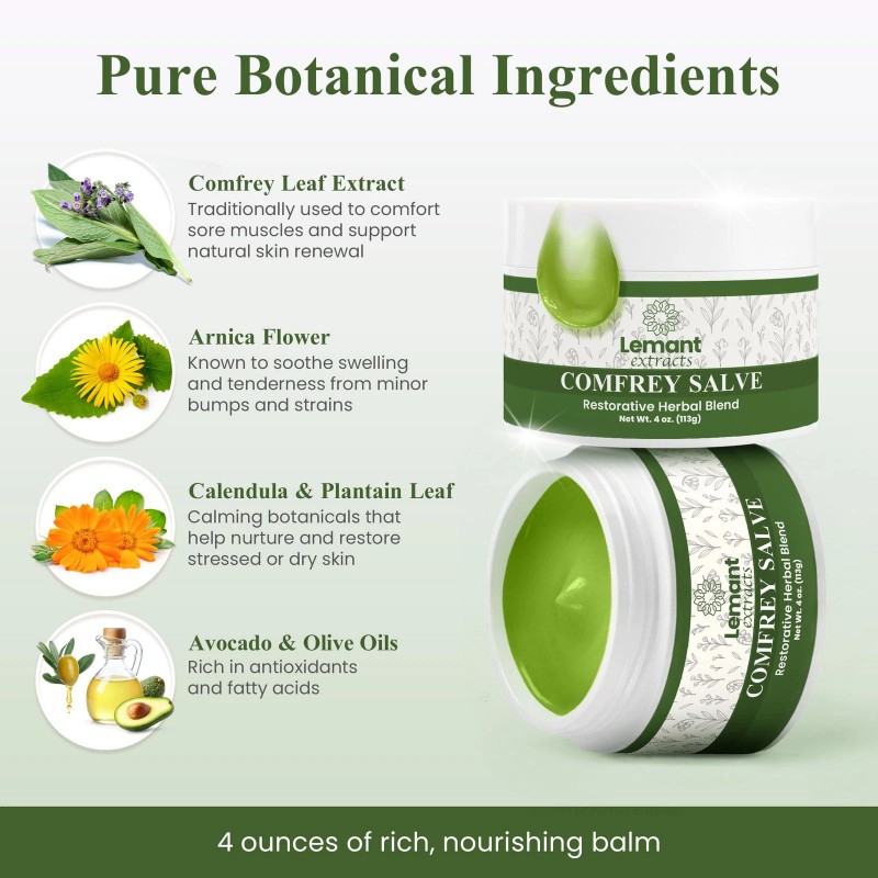 Lemant Organic Comfrey Salve for Bone Healing (4 oz) |