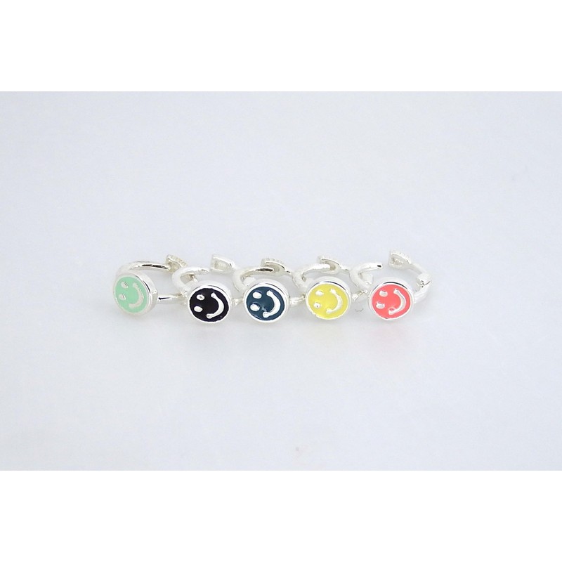 SILVER 925 Anna Flair AE223035 Colorful Smile One Touch Earrings,