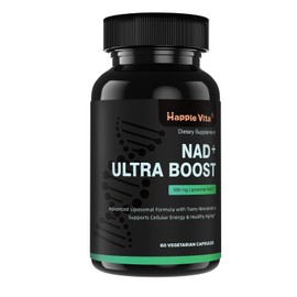 HappieVita Liposomal NAD with Resveratrol - NMNH Supplement Alternative - High Purity NAD Supplement for Anti-Aging, Energy, Focus - 60 Capsules