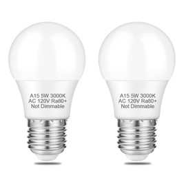 NETEHA A15 LED Bulbs 5W 120V – 6-Pack, E26 Base, 3000K Warm White, Non-Dimmable