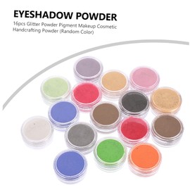 TEHAUX 16 Color Glitter Eyeshadow Powder Set Makeup DIY Kit Skin-Friendly Pigment for Face Nail Art Cosplay Theme Parties