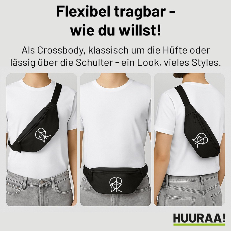 Huuraa Bauchtasche Zwillinge Sternzeichen Symbol Geschenk 2,5 Liter Black Zwillinge