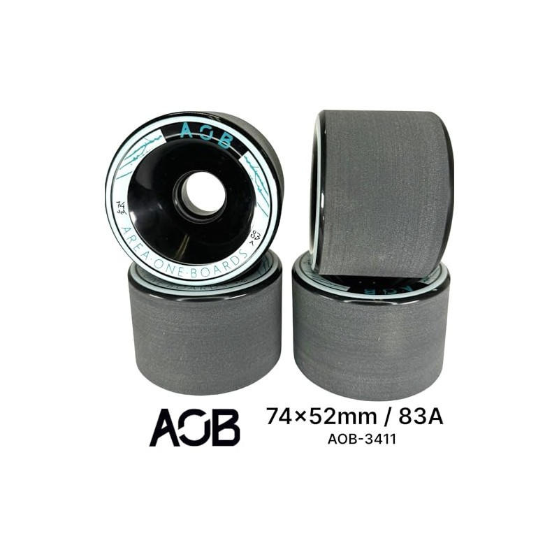 AOB Premium Longboard/Cruiser 2K Wheels (4 Pieces) Set Concentricity Calibrated