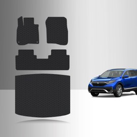 TOUGHPRO Full Set Floor + Cargo Mats Accessories Set Compatible with Honda CRV Up Position All Weather Heavy Duty (Made in USA) Black Rubber 2017 2018 2019 2020 2021 2022
