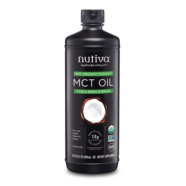 Nutiva Organic MCT Oil, Keto & Paleo Friendly, Unflavored, 32 Ounce