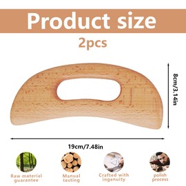 OUDQFCJ 2 Stück Massagegerät aus Holz Gua Sha Scraping Massage Werkzeug für Lymphdrainage, Gesicht, Hals, Körper (Natürliche Holz)