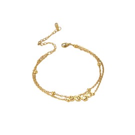 FineryGal Cat Dog Gift Pawprint Anklet for Women Gold Plated Layered Ankle Bracelet Set Cross Chain Birthday Stainless Steel Anniversary