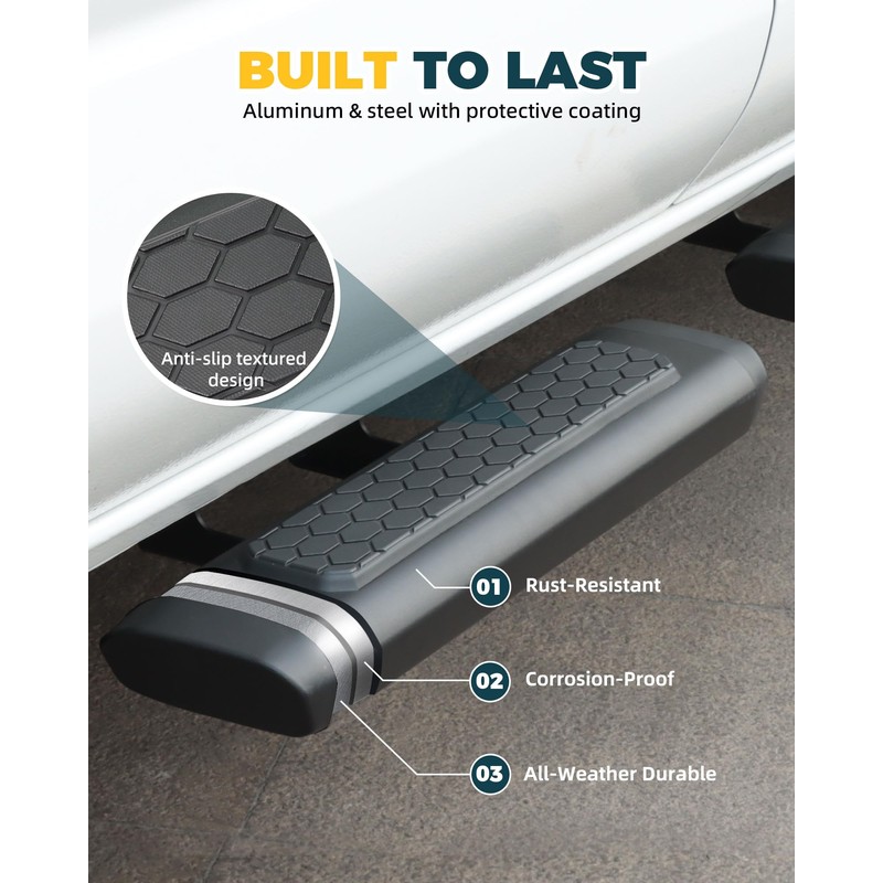 Trumgeta 2PCS EZ Side Steps Fit for 2007-2018 Jeep Wrangler