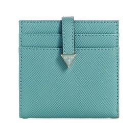 GUESS Women's Laurel Tab Card Case, Wallet, Teal, One Size