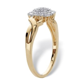 PalmBeach Yellow Gold-plated Genuine Diamond Accent Cluster Ring Sizes 6-10 Size 7