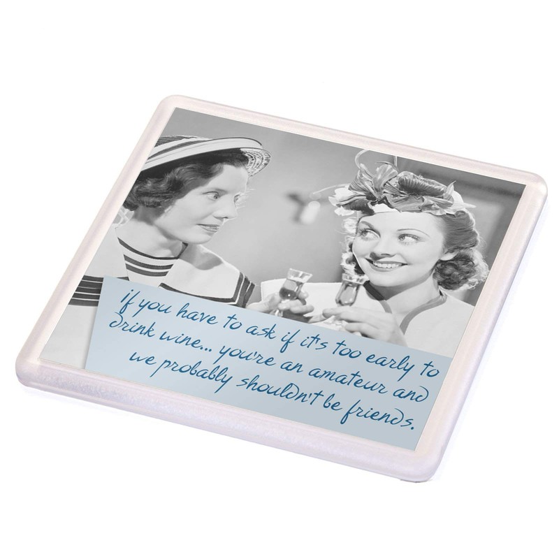 Funny Vintage Wine Drinking Women Quotes Set of 4 Gift