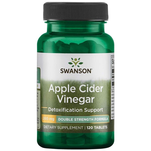 Swanson Apple Cider Vinegar - Double Strength 200 mg 120 Tabs 4 Pack
