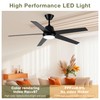 Vaczon Black Ceiling Fans with Lights, 52 Inch Modern Ceiling